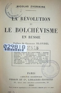 La révolution et le bolchévisme en Russie
