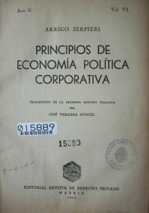 Principios de economía política corporativa