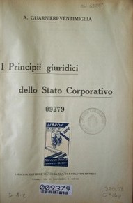 I principii giuridici dello stato corporativo