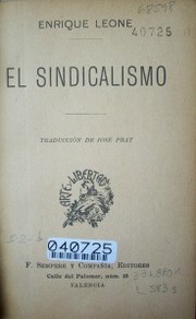 El sindicalismo