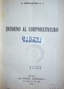 Intorno al corporativismo