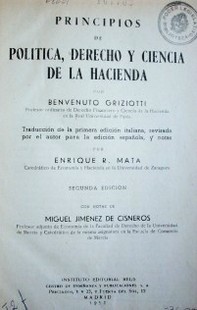 Principios de política, derecho y ciencia de la hacienda