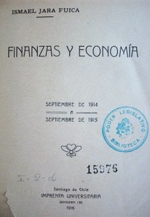 Finanzas y economía : septiembre de 1914 a septiembre de 1915