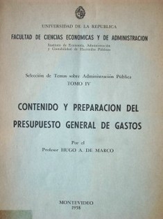 Contenido y preparación del presupuesto general de gastos