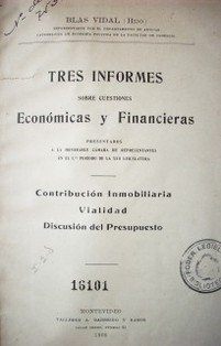 Tres informes sobre cuestiones económnicas y financieras