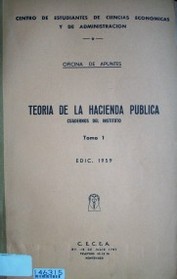 Teor&iacute;a de la hacienda p&uacute;blica : cuadernos del Instituto