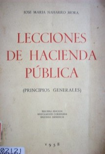 Lecciones de hacienda pública : (principios generales)