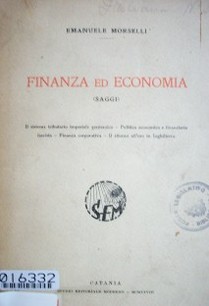 Finanzas ed economía : (saggi)