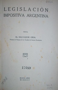 Legislación impositiva argentina