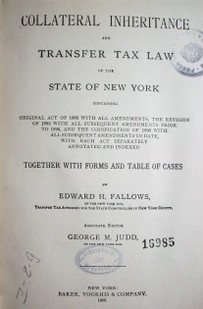 Collateral inheritance and transfer tax law of the state of New York
