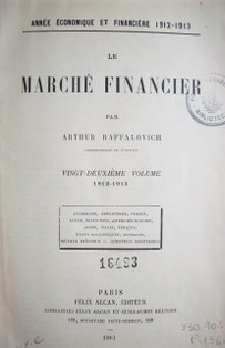 Le marché financier : 1912-1913