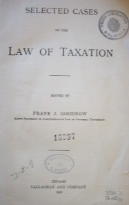 Selected cases on the law of taxation