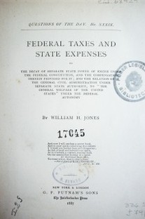 Federal taxes and state expenses
