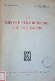 Le imposte strordinarie sutl patrimonio