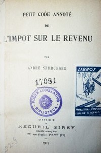 Petit code annoté de l'impot sur le revenu