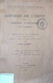 La reforme de l'impot sur le chiffre d'affaires en France