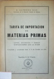 Tarifa de importación de materias primas