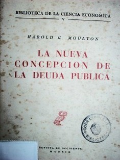 La nueva concepción de la deuda pública