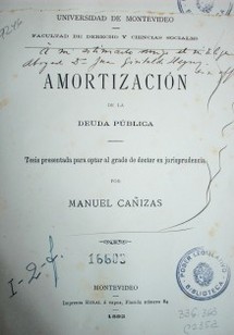 Amortización de la deuda pública : tesis presentada para optar al grado de doctor en jurisprudencia