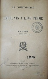 La comptabilite des emprunts a long terme