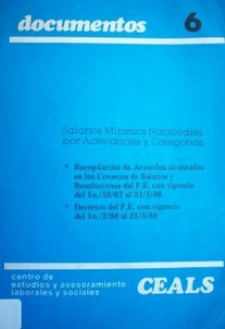 Salarios mínimos nacionales por actividades y categorías