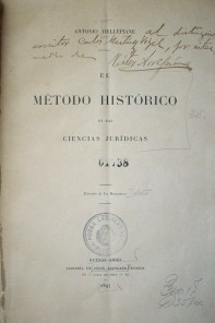 El método histórico en las ciencias jurídicas