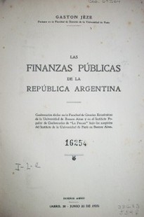 Las finanzas públicas de la República Argentina