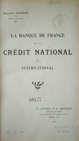 La banque de France et le credit national et international