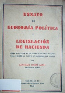 Ensayo de Economía Política y Legislación de Hacienda