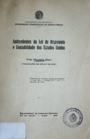 Antecedentes da lei de orçamento e contabilidade dos Estados Unidos