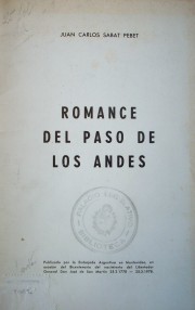 Romance del Paso de los Andes