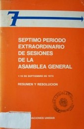 Séptimo período extraordinario de sesiones de la Asamblea General : 1-16 de septiembre de 1975