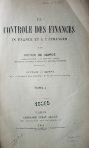 Le controle des finances en France et a l'étranger