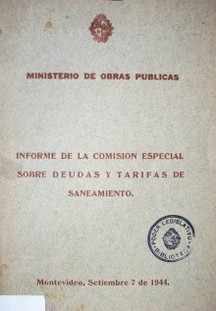 Informe de la comisión especial sobre deudas y tarifas de saneamiento