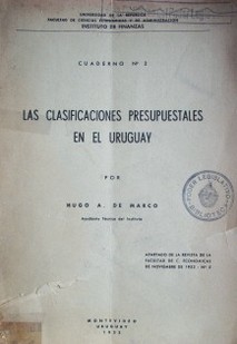 Las clasificaciones presupuestales en el Uruguay