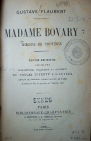 Madame Bovary : moeurs de province