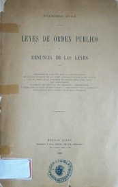 Leyes de orden público y renuncia de las leyes