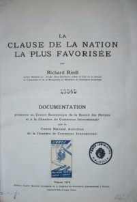 La clause de la nation la plus favorisée