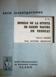 Modelo de la oferta de carne vacuna en Uruguay