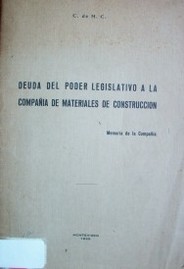 Deuda del Poder Legislativo a la compañía de materiales de construcción