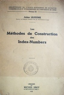 Les méthodes de construction des index-numbers