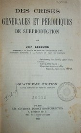 Des crises genérales et periodiques de surproduction