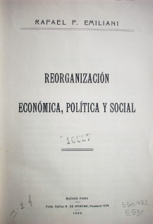 Reorganización económica, política y social