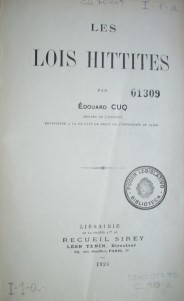 Les lois hittites