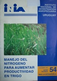 Manejo del nitrógeno para aumentar productividad en trigo