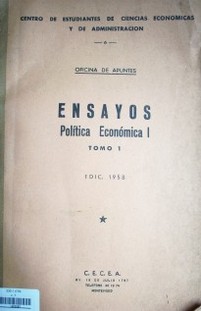 Ensayos : política económica I