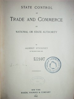 State control of trade and commerce by national or state authority