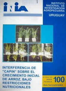 Interferencia de "capin" sobre el crecimiento inicial de arroz, bajo restricciones nutricionales