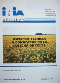 Aspectos técnicos a considerar en la cosecha de la colza