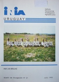 Foie gras de gansos y patos : métodos y perspectivas de producción en el Uruguay